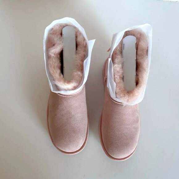 UGG Women's Mini Bailey Bow II Beige Blush Light Pink 8 - Picture 8 of 15